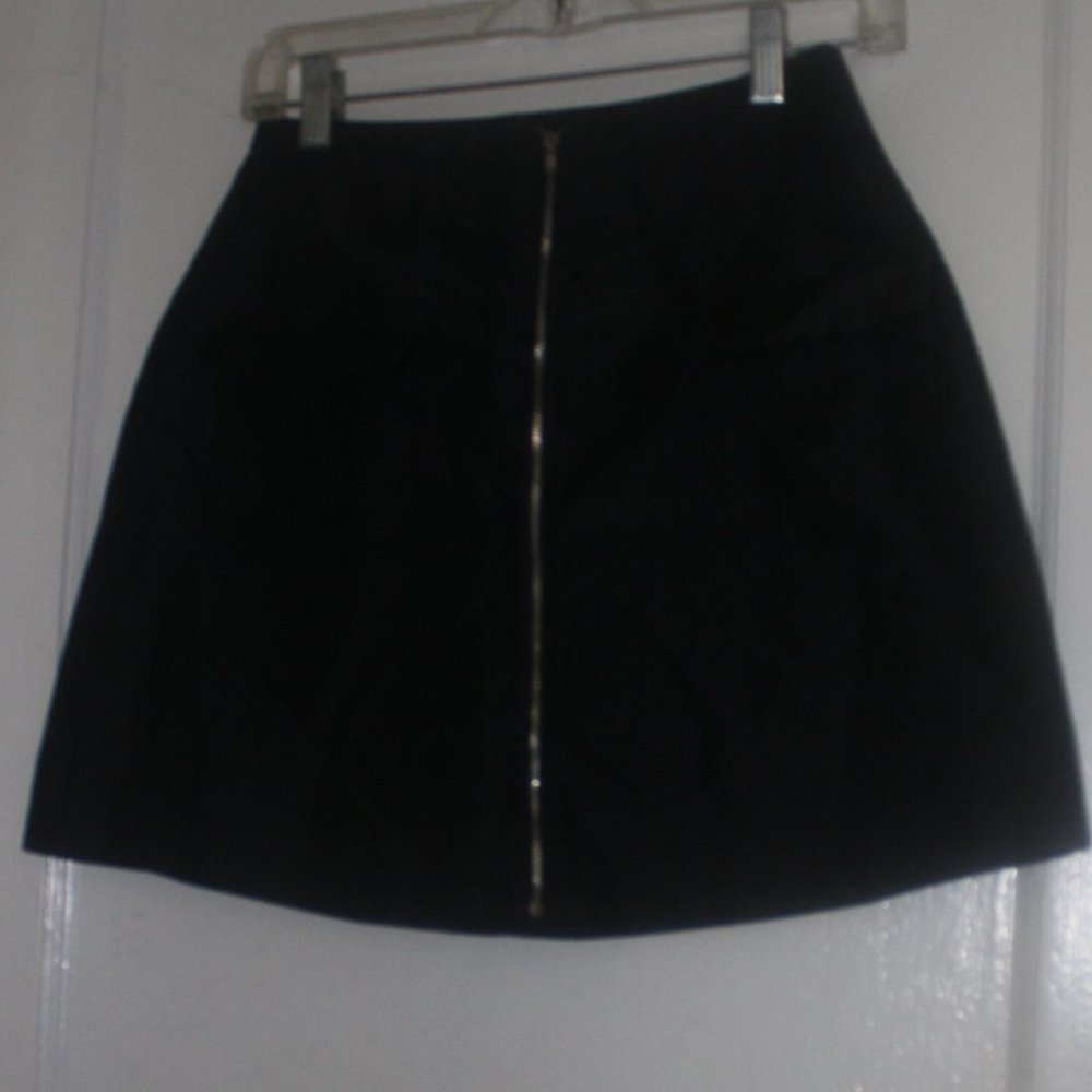 Vintage DKNY Zip Front Black Mini Skirt